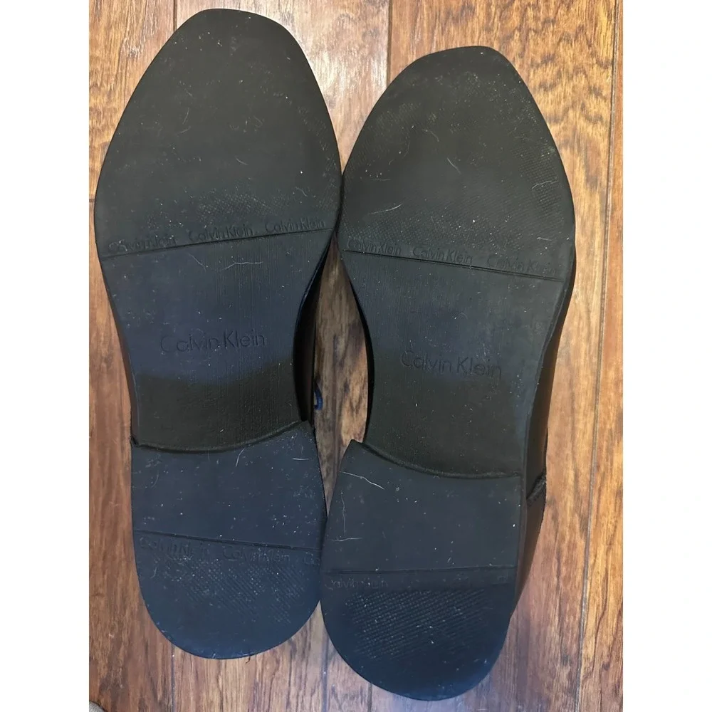 Calvin Klein‎ Mens Black Leather Oxford Dress Shoes Size 12